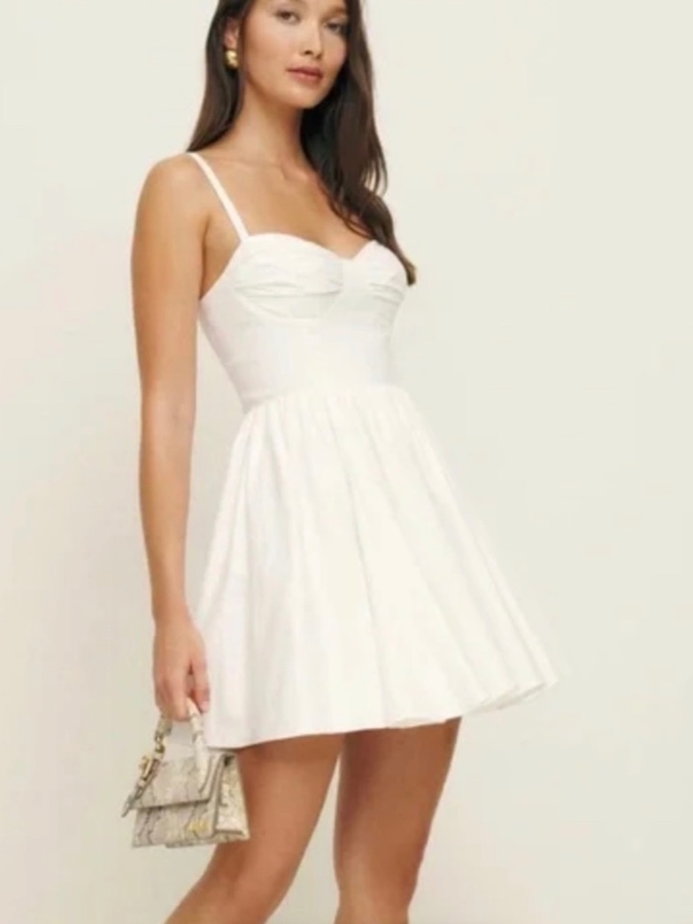 Reformation White Sweetheart Mini Dress